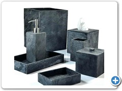 34. Natural Agate Bath Set (Black)