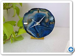 9. Natural Agate Analog Clock (Blue)